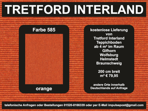585-orange.jpg – Tretford Interland in kräftigem Orange – für kreative Wohnideen